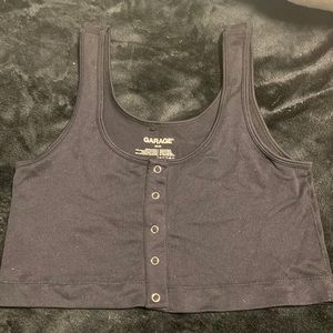 Black Garage crop top in black